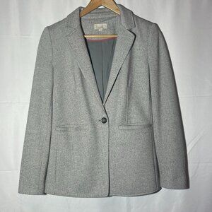 Loft Oversized Blazer Size 4 Light Grey Polyester/Rayon
